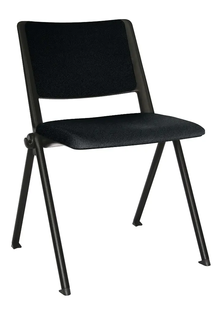 [OHV-88 NEGRA] SILLA REVOLUTION ASIENTO Y RESPALDO TAPIZADO ESTRUCTURA NEGRA POLIPROPILENO EXPUESTO