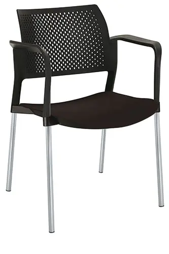 [OHV-312 NEGRO] SILLA KYOS ESTRUCTURA GRIS CON BRAZOS, PLASTICOS EXPUESTOS 312