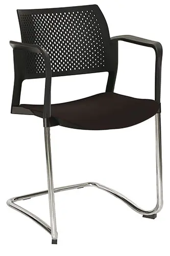 [OHT-322CR NEGRO] SILLA KYOS TRINEO CR, CON BRAZOS, PLASTICOS EXPUESTOS