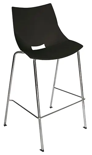 [OHV-37 ALTA NEGRA] SILLA SHEL ALTA POLIPROPILENO EXPUESTO (NEGRO)