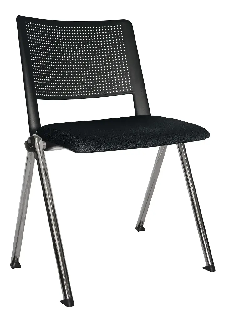 [OHV-87CR NEGRO] SILLA CR REVOLUTION ASIENTO TAPIZADO ESTRUCTURA CROMADA POLIPROPILENO EXPUESTO (NEGRO)