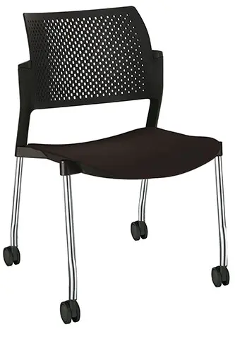 [OHV-316CR NEGRO] SILLA KYOS ESTRUCTURA CR, CON RODAJAS, PLASTICOS EXPUESTOS  (NEGRO)