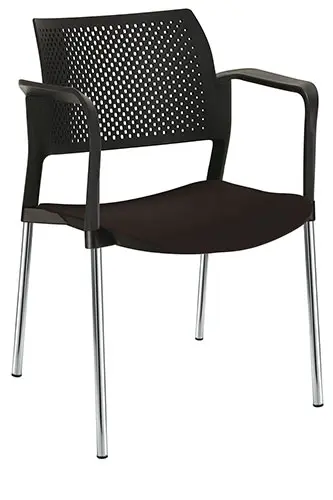 [OHV-317CR NEGRO] SILLA KYOS ESTRUCTURA CR CON BRAZOS, PLASTICOS EXPUESTOS  (NEGRO)
