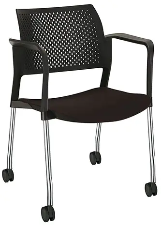 [OHV-318CR NEGRO] SILLA KYOS ESTRUCTURA CR CON BRAZOS Y RODAJAS, PLASTICOS EXPUESTOS  (NEGRO)