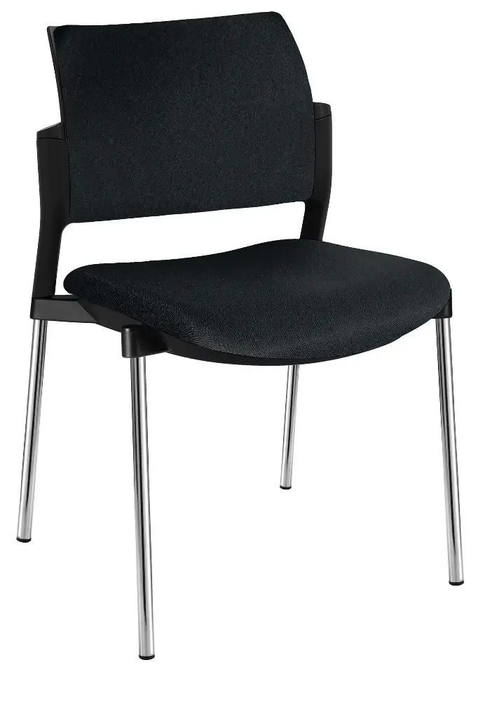 SILLA KYOS ESTRUCTURA CROMADA, ASIENTO Y RESPALDO TAPIZADO 