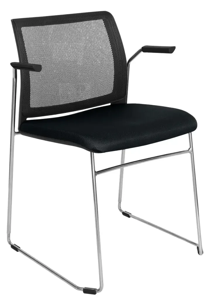 [OHV-105] SILLA ALPHA CON BRAZOS ASIENTO TAPIZADO RESPALDO EN MALLA ALTA