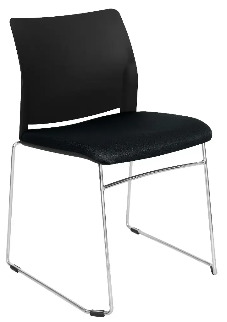 [OHV-107FT] SILLA ALPHA RESPALDO POLIPROPILENO Y ASIENTO TAPIZADO