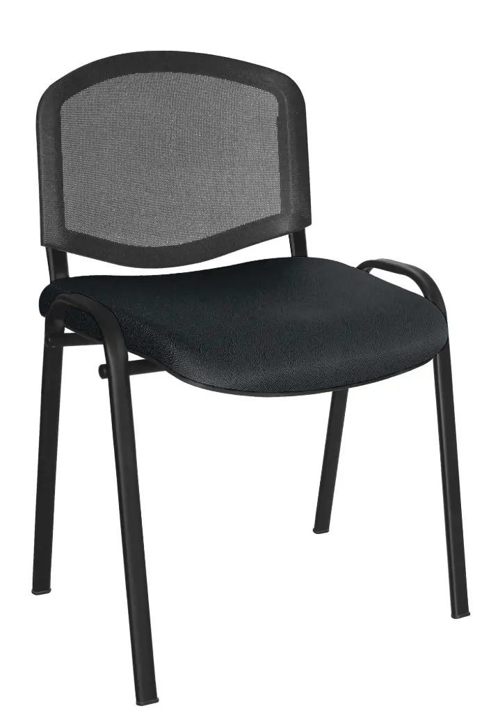 SILLA ELLITICO NET ASIENTO TAPIZADO RESPALDO EN MALLA ESTRUCTURA NEGRA