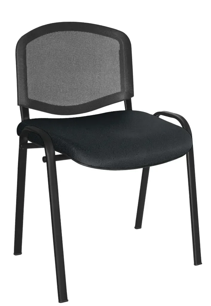 [OHV-2400 SILLA] SILLA ELLITICO NET ASIENTO TAPIZADO RESPALDO EN MALLA ESTRUCTURA NEGRA