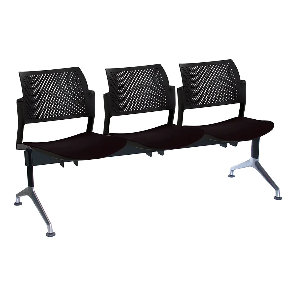 [OHR-310-3P NEGRO] BANCA KYOS 3 PLAZAS, PLASTICOS EXPUESTOS (NEGRO)