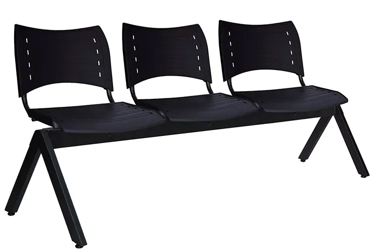 [OHR-2700-3P NEGRO] BANCA INNOVA 3 PLAZAS, PLASTICOS EXPUESTO (NEGRO)