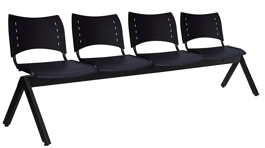 [OHR-2700-4P NEGRO] BANCA INNOVA 4 PLAZAS, PLASTICOS EXPUESTO (NEGRO)