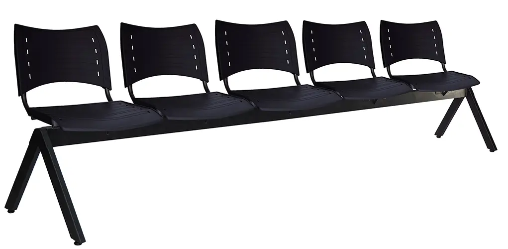 [OHR-2700-5P NEGRO] BANCA INNOVA 5 PLAZAS, PLASTICOS EXPUESTO (NEGRO)