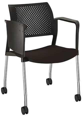 [OHP-326CR NEGRO] PUPITRE KYOS GIRATORIO CON BRAZOS POLIPROPILENOS EXPUESTOS CROMADA (NEGRO)