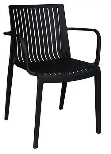 [OHV-7203A K3 Negro] SILLA VISITA MILOS CON BRAZOS (NEGRO)