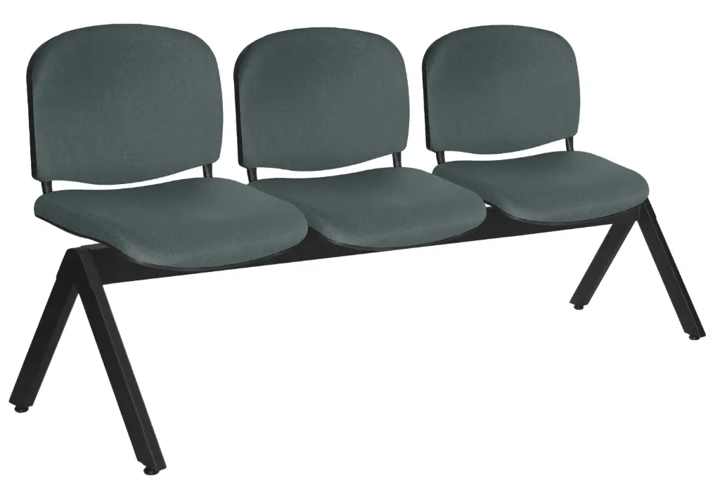 [OHR-2200-3P] BANCA ELLITICO 3 PLAZAS ASIENTO Y RESPALDO TAPIZADO