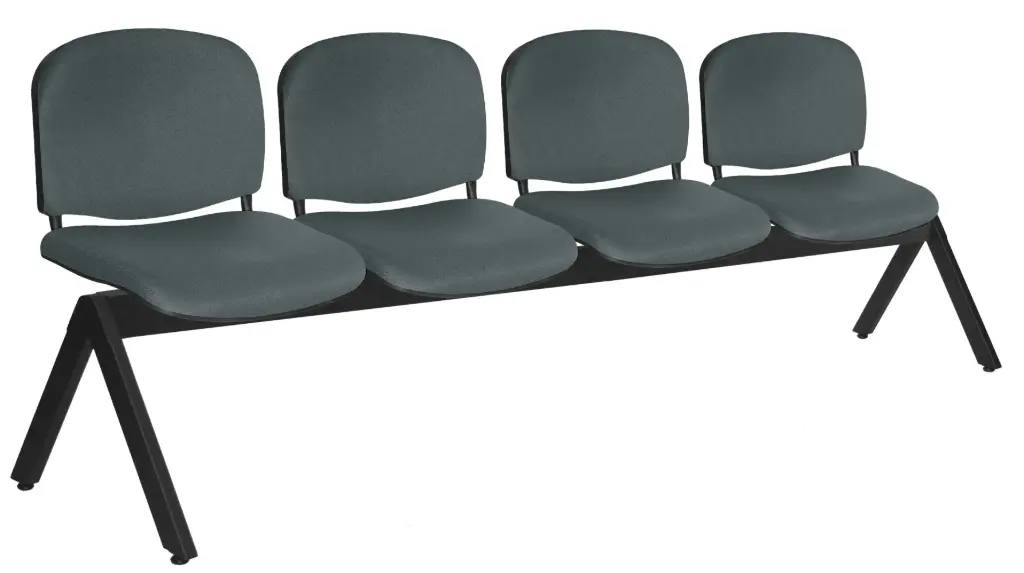 [OHR-2200-4P] BANCA ELLITICO 4 PLAZAS ASIENTO Y RESPALDO TAPIZADO