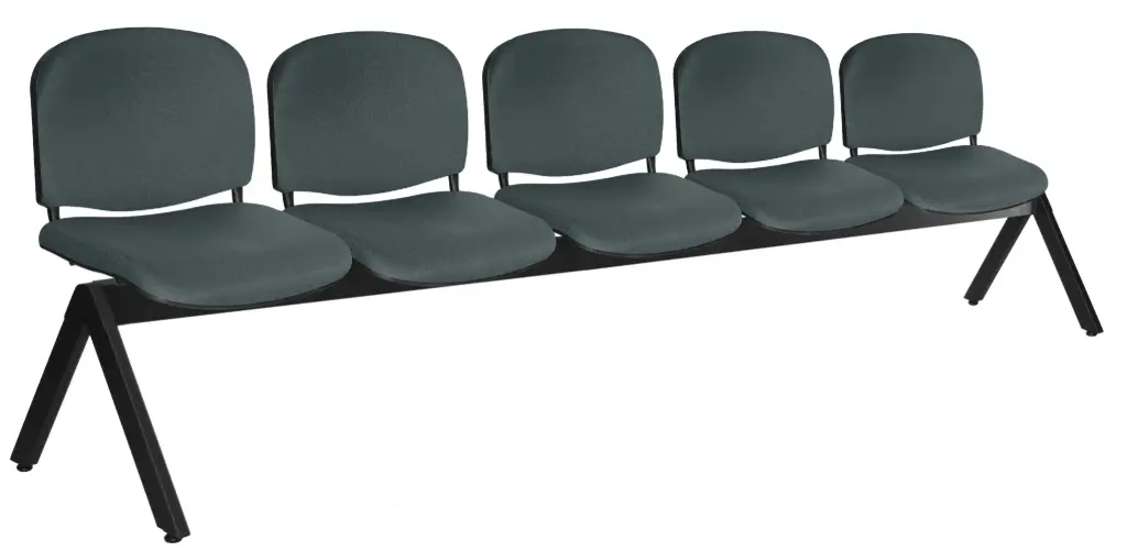 [OHR-2200-5P] BANCA ELLITICO 5 PLAZAS ASIENTO Y RESPALDO TAPIZADO