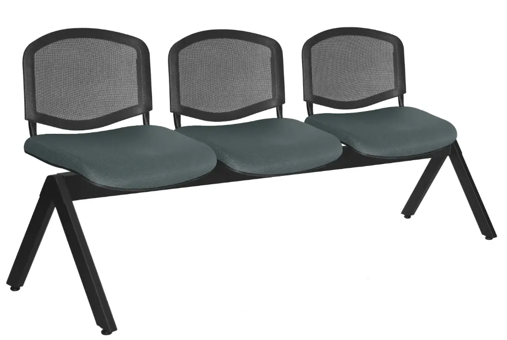 [OHR-2400-3P] BANCA ELLITICO NET 3 PLAZAS ASIENTO TAPIZADO RESPALDO MALLA