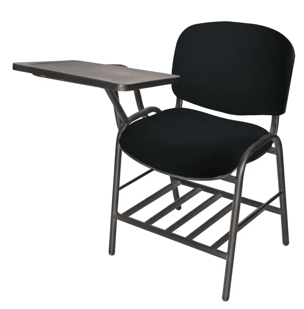 PUPITRE ELLITTICO ASIENTO Y RESPALDO TAPIZADO CON PALETA DE ACERO