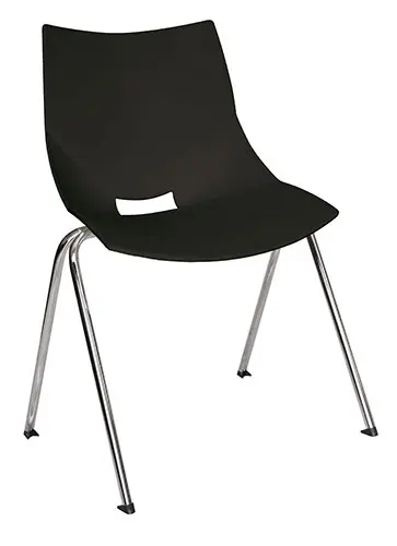 [OHV-37 NEGRA] SILLA SHELL POLIPROPILENO EXPUESTO (negro)