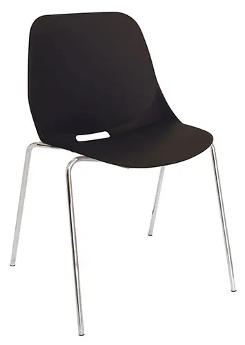 [OHV-47 NEGRA] SILLA VISITANTE QUICK POLIPROPILENO EXPUESTO (negro)