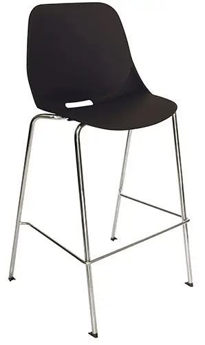 [OHV-47 ALTA NEGRA] SILLA VISITANTE QUICK ALTA POLIPROPILENO EXPUESTO (negro)