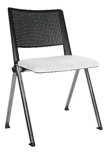SILLA CR REVOLUTION ASIENTO TAPIZADO ESTRUCTURA CROMADA POLIPROPILENO EXPUESTO