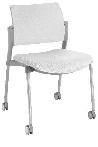 SILLA KYOS  ESTRUCTURA GRIS, CON RODAJAS,  ASIENTO Y RESPALDO TAPIZADO