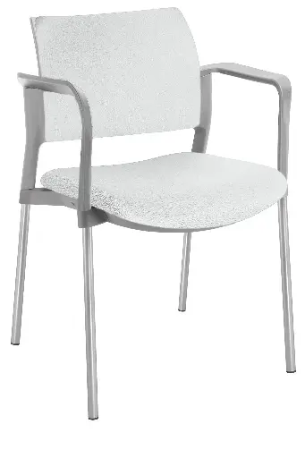 SILLA KYOS CON ESTRUCTURA GRIS BRAZOS ASIENTO Y RESPALDO TAPIZADO