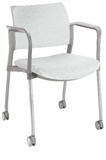 SILLA KYOS  ESTRUCTURA GRIS, CON BRAZOS, CON RODAJS, ASIENTO Y RESPALDO TAPIZADO