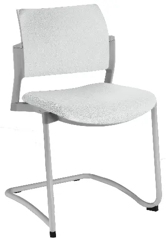 SILLA KYOS TRINEO GRIS, ASIENTO Y RESPALDO TAPIZADO