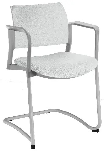 SILLA KYOS TRINEO GRIS, CON BRAZOS, ASIENTO Y RESPALDO TAPIZADO