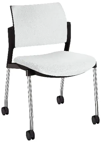 SILLA KYOS  ESTRUCTURA CROMADA, CON RODAJS,  ASIENTO Y RESPALDO TAPIZADO 