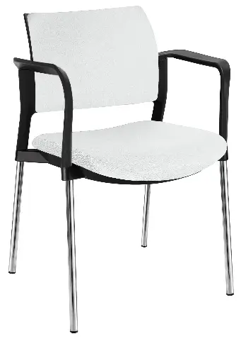 SILLA KYOS ESTRUCTURA CROMADA, CON BRAZOS, ASIENTO Y RESPALDO TAPIZADO 335