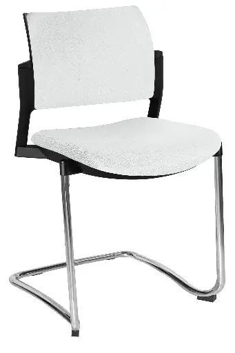SILLA KYOS TRINEO CROMADO, ASIENTO Y RESPALDO TAPIZADO
