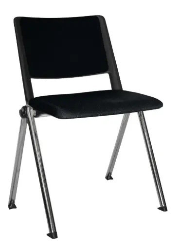 [OHV-88CR NEGRA] SILLA REVOLUTION ASIENTO Y RESPALDO TAPIZADO ESTRUCTURA CROMADA POLIPROPILENO EXPUESTO 88