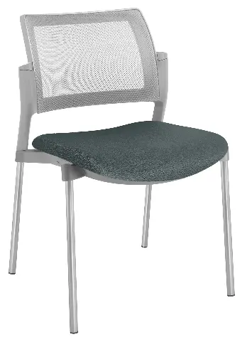 [OHV-365] SILLA KYOS  RESPALDO MALLA GRIS ASIENTO TAPIZADO ESTRUCTURA GRIS