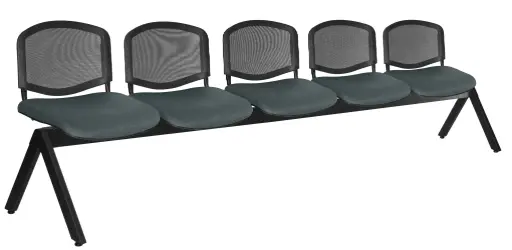 [OHR-2400-5P] BANCA ELLITICO NET 5 PLAZAS ASIENTO TAPIZADO  RESPALDO MALLA