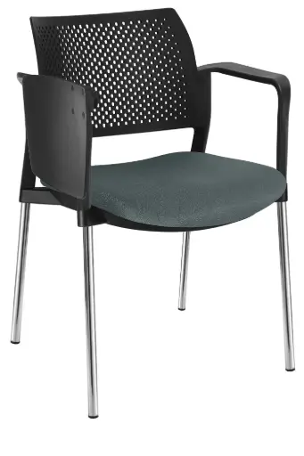 PUPITRE KYOS CON BRAZOS ASIENTO TAPIZADO RESPALDO EXPUESTO CROMADA